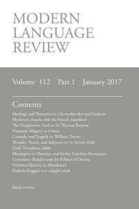 Cover image for Modern Language Review (112: 1) January 2017