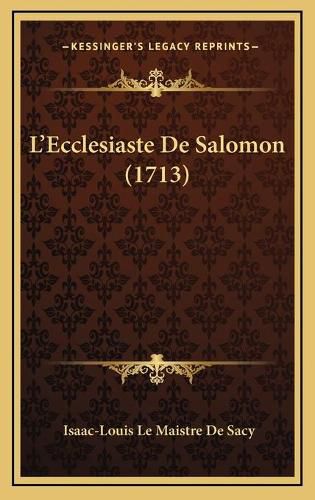 Cover image for L'Ecclesiaste de Salomon (1713)