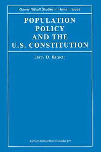 Cover image for Population Policy and the U.S. Constitution