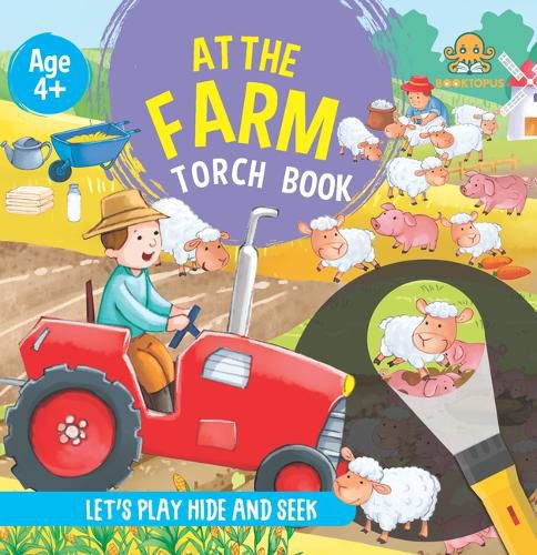 Cover image for Booktopus Torch Discovery Book - At The Farm Hidden Picture Book with Torch - Learning Activity Books for Kids 4+ Years - Interactive Book