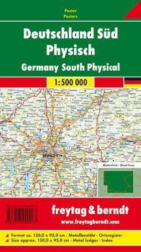 Cover image for Germany South Map Provided with Metal Ledges/Tube 1:500 000