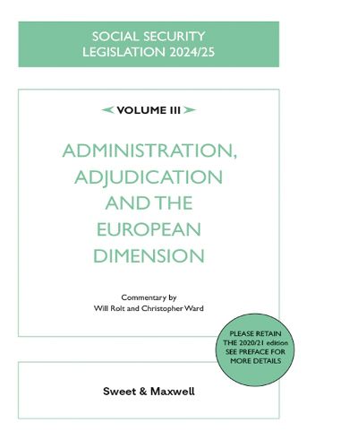 Cover image for Social Security Legislation 2024/25 Volume III