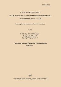 Cover image for Fortschritte Auf Dem Gebiet Der Titanmetallurgie 1950-1955