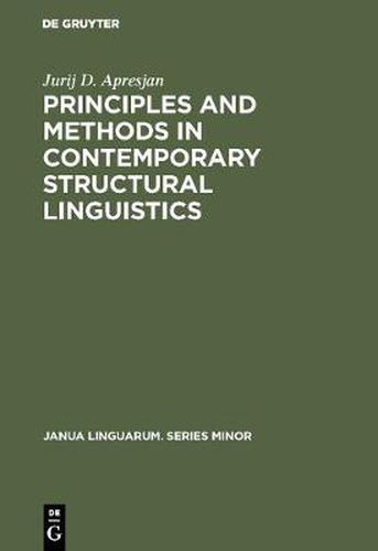 Cover image for Principles and Methods in Contemporary Structural Linguistics