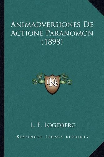 Animadversiones de Actione Paranomon (1898)