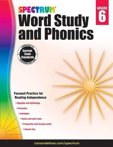 Cover image for Spectrum Word Study and Phonics, Grade 6