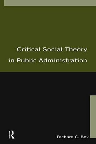 Cover image for Critical Social Theory in Public Administration