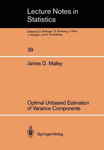 Cover image for Optimal Unbiased Estimation of Variance Components