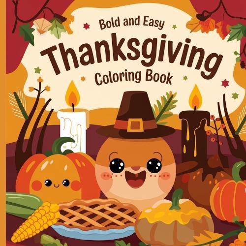 Cover image for Thanksgiving Bold & Easy Coloring Book for Kids