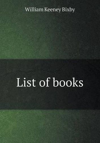 Cover image for List of Books