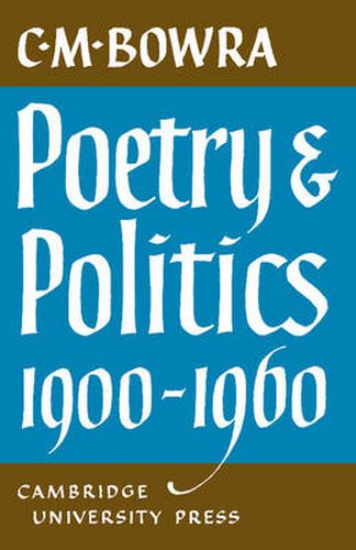 Cover image for Poetry and Politics 1900-1960