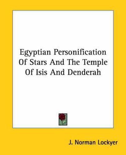 Cover image for Egyptian Personification of Stars and the Temple of Isis and Denderah