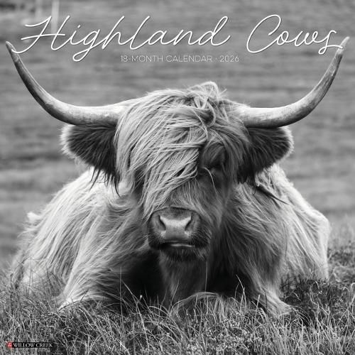 Cover image for Highland Cows (B&w) 2026 Wall Calendar