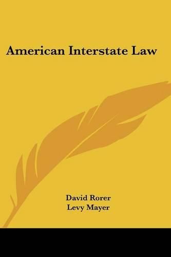 Cover image for American Interstate Law