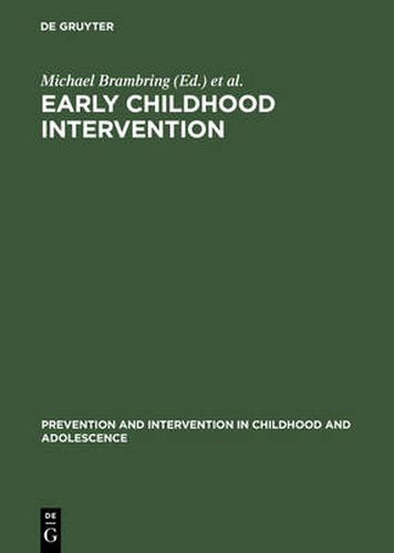 Cover image for Early Childhood Intervention: Theory, Evaluation, and Practice