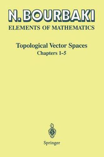 Cover image for Topological Vector Spaces: Chapters 1-5