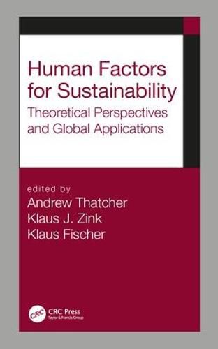 Cover image for Human Factors for Sustainability: Theoretical Perspectives and Global Applications