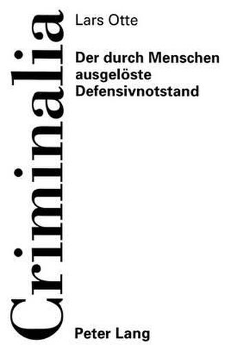 Cover image for Der Durch Menschen Ausgeloeste Defensivnotstand