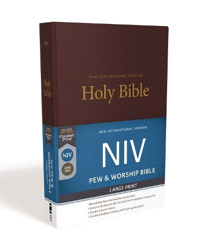Cover image for NIV, Pew and Worship Bible, Large Print, Hardcover, Burgundy, Comfort Print