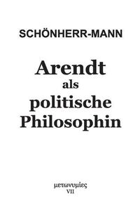 Cover image for Arendt als politische Philosophin