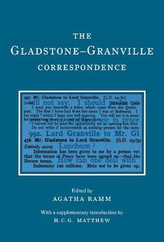 Cover image for The Gladstone-Granville Correspondence