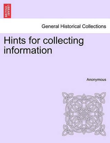 Cover image for Hints for Collecting Information