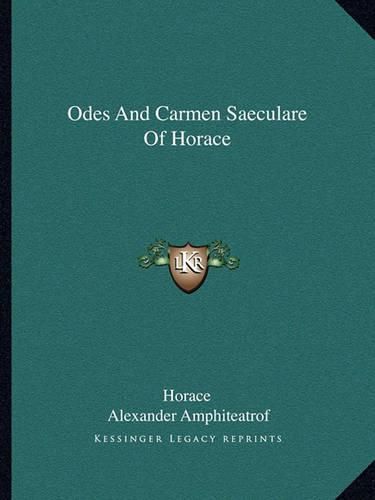 Cover image for Odes and Carmen Saeculare of Horace