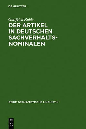 Cover image for Der Artikel in deutschen Sachverhaltsnominalen