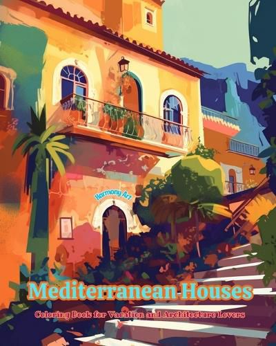 Cover image for Mediterranean Houses Coloring Book for Vacation and Architecture Lovers Amazing Designs for Total Relaxation