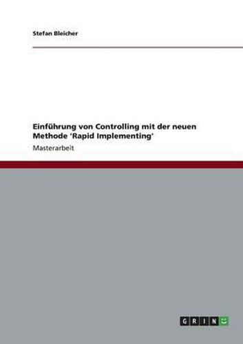 Cover image for Einfuhrung von Controlling mit der neuen Methode 'Rapid Implementing