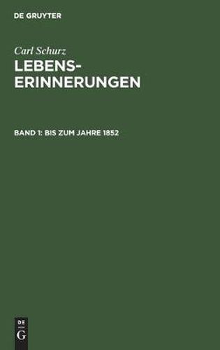 Cover image for Bis Zum Jahre 1852