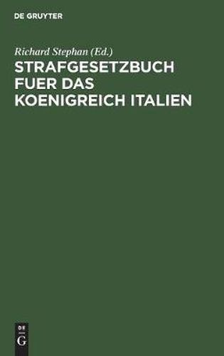 Cover image for Strafgesetzbuch fuer das Koenigreich Italien