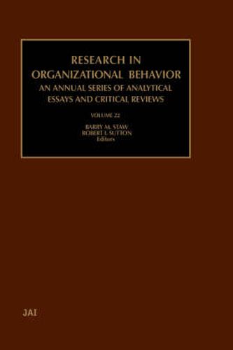 Cover image for Research in Organizational Behavior