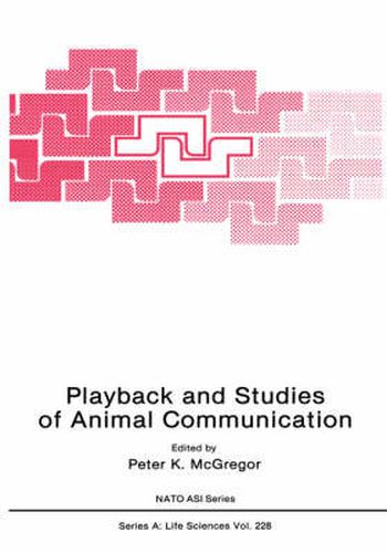 Cover image for Playback and Studies of Animal Communication