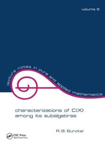 Cover image for Characterization of C(x) among its Subalgebras