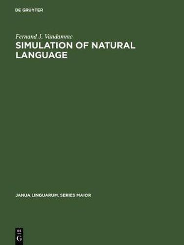 Cover image for Simulation of natural language: A first approach