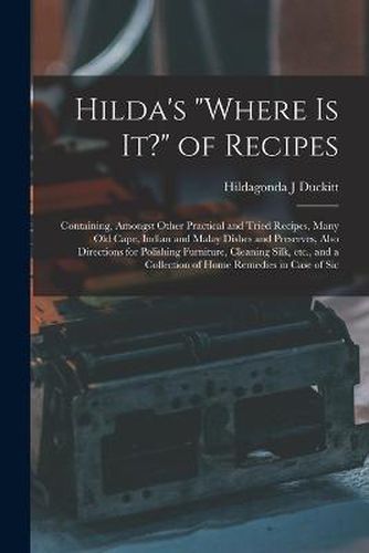 Cover image for Hilda's "where is it?" of Recipes