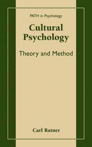 Cover image for Cultural Psychology: Theory and Method