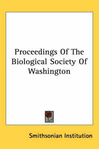 Cover image for Proceedings of the Biological Society of Washington