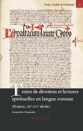 Cover image for Textes de Devotion Et Lectures Spirituelles En Langue Romane (France, Xiie-Xvie Siecle)