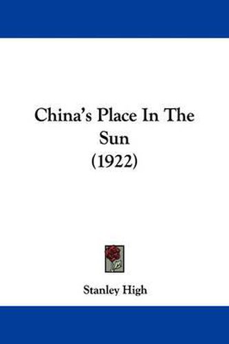 Cover image for China's Place in the Sun (1922)