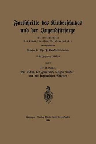 Cover image for Der Schutz Der Gewerblich Tatigen Kinder Und Der Jugendlichen Arbeiter