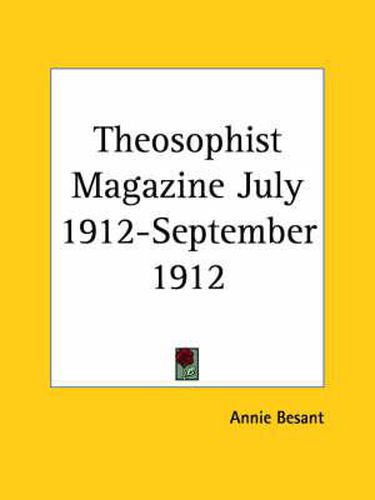 Cover image for Theosophist Magazine (July 1912-September 1912)