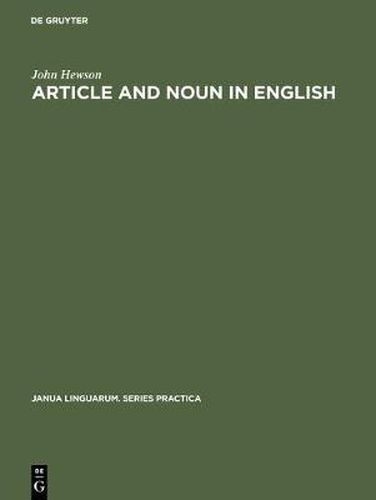 Cover image for Article and Noun in English