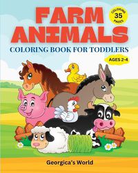 Cover image for Farm Animals Coloring Book for Toddlers
