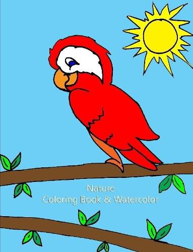 Cover image for Nature Coloring Book & Watercolor