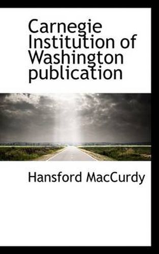 Cover image for Carnegie Institution of Washington Publication