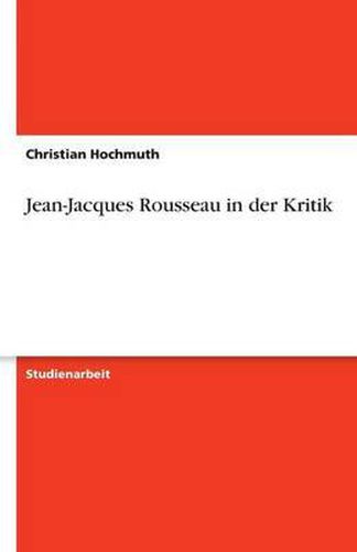 Cover image for Jean-Jacques Rousseau in der Kritik