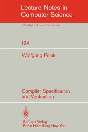 Cover image for Compiler Specification and Verification