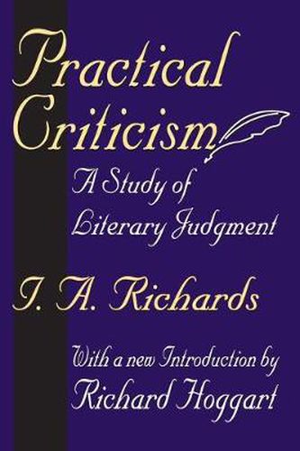 Cover image for Practical Criticism: A Study of Literary Judgment